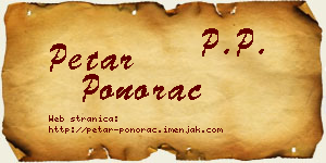 Petar Ponorac vizit kartica